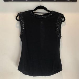 Madewell Hi-Line - Black Sequin Slub Tank XS
